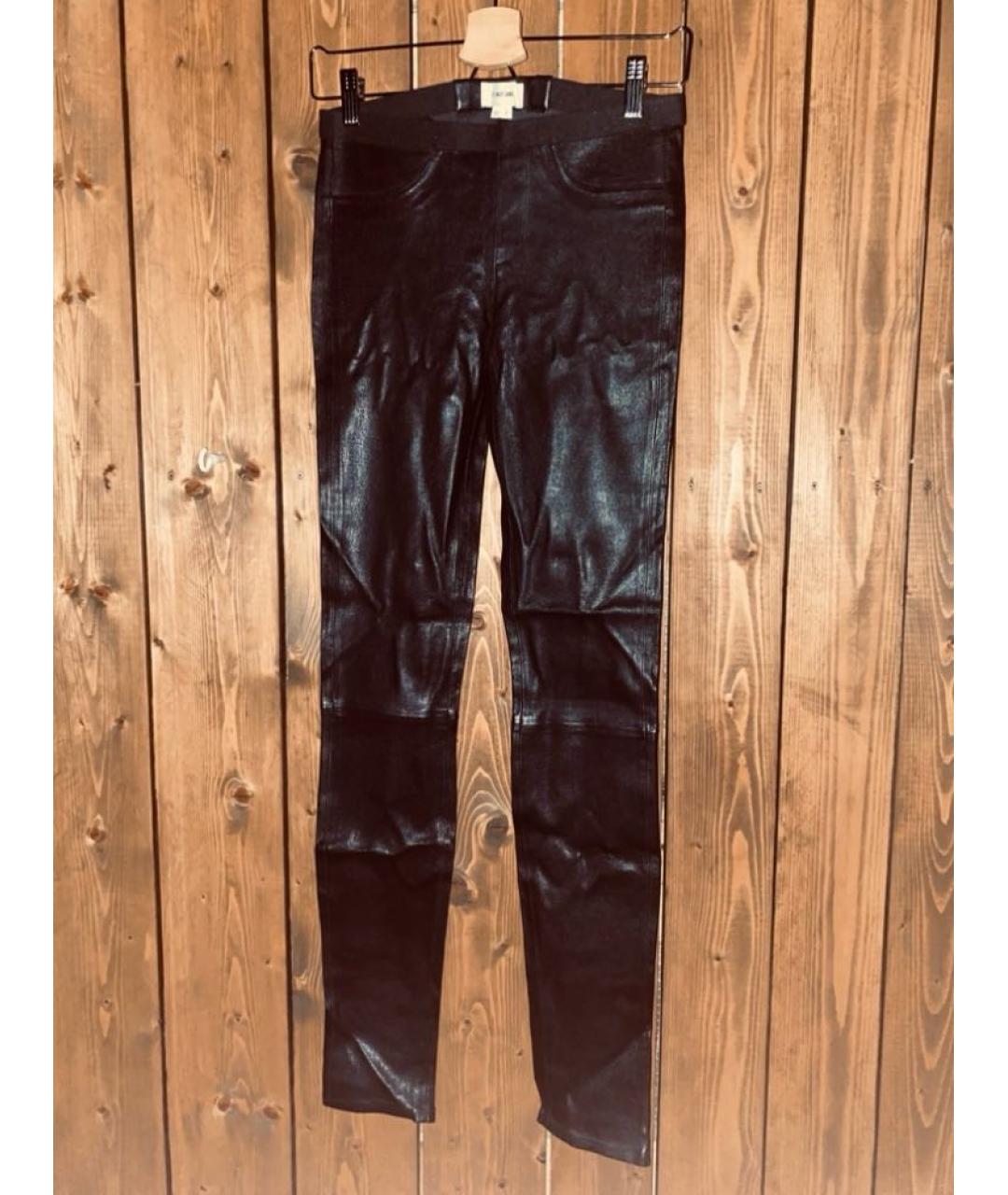 HELMUT LANG Черные кожаные леггинсы и велосипедки, фото 2