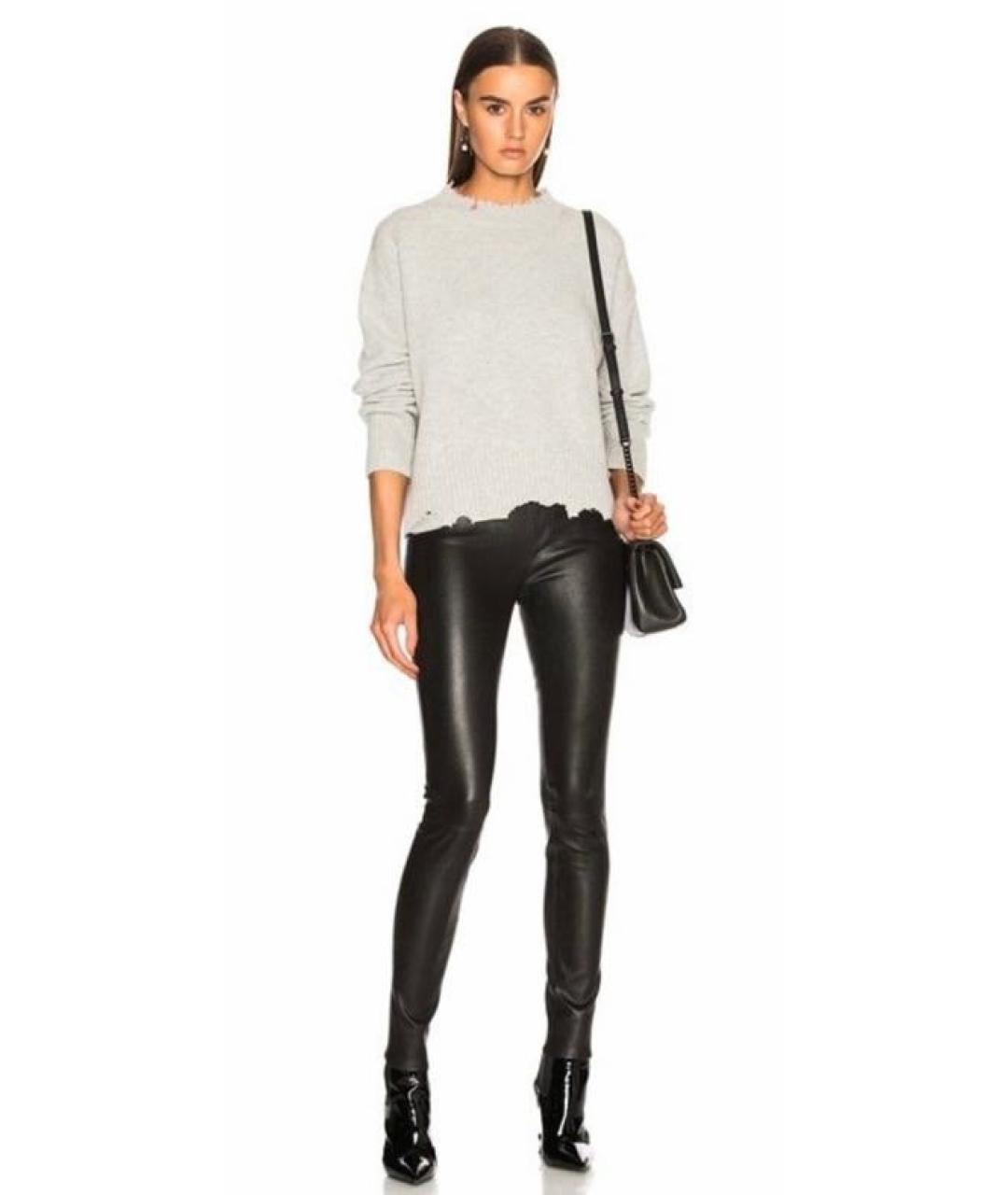 HELMUT LANG Черные кожаные леггинсы и велосипедки, фото 8