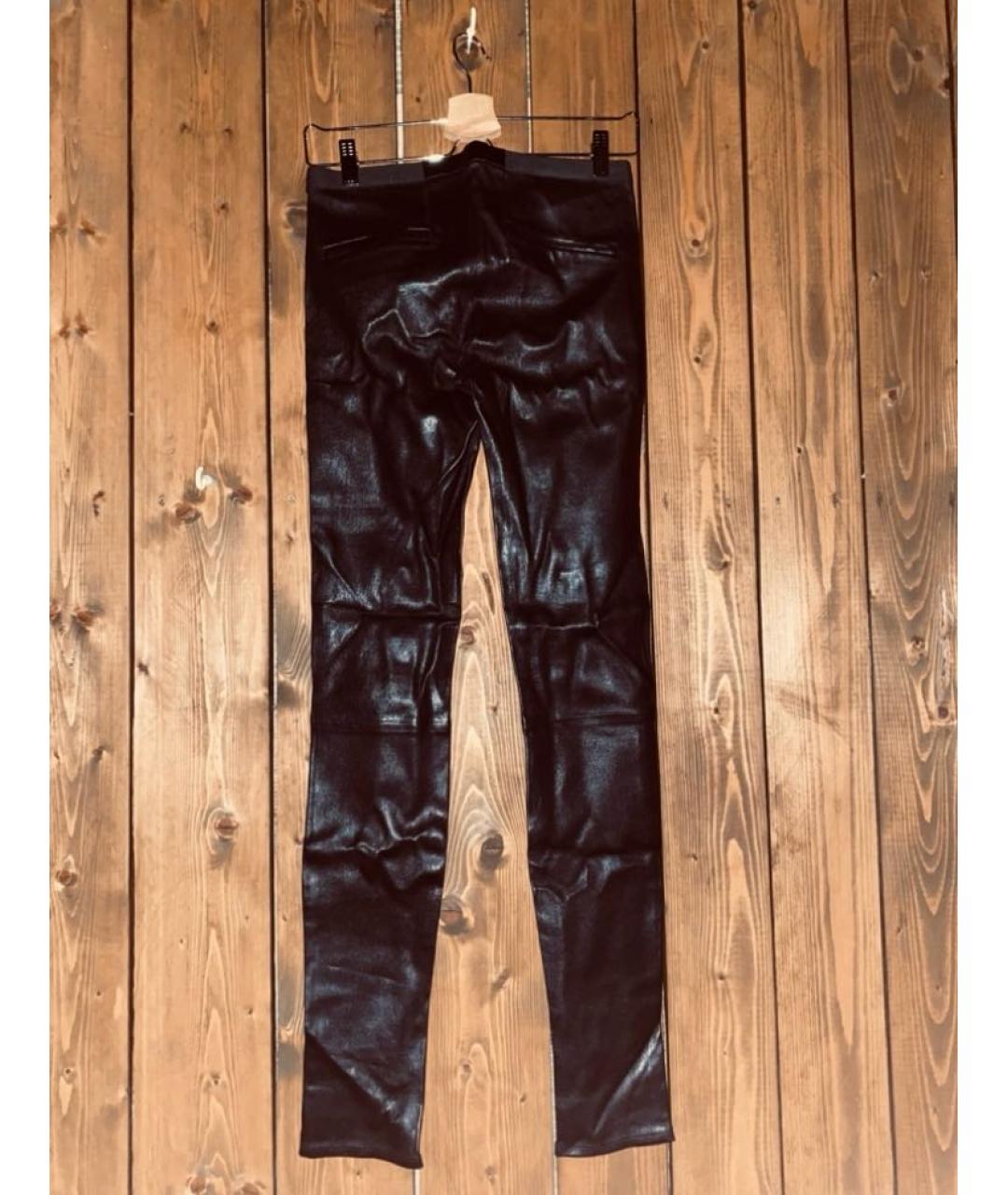 HELMUT LANG Черные кожаные леггинсы и велосипедки, фото 5