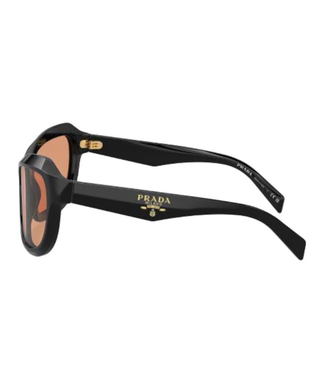 PRADA Черные пластиковые солнцезащитные очки, фото 4