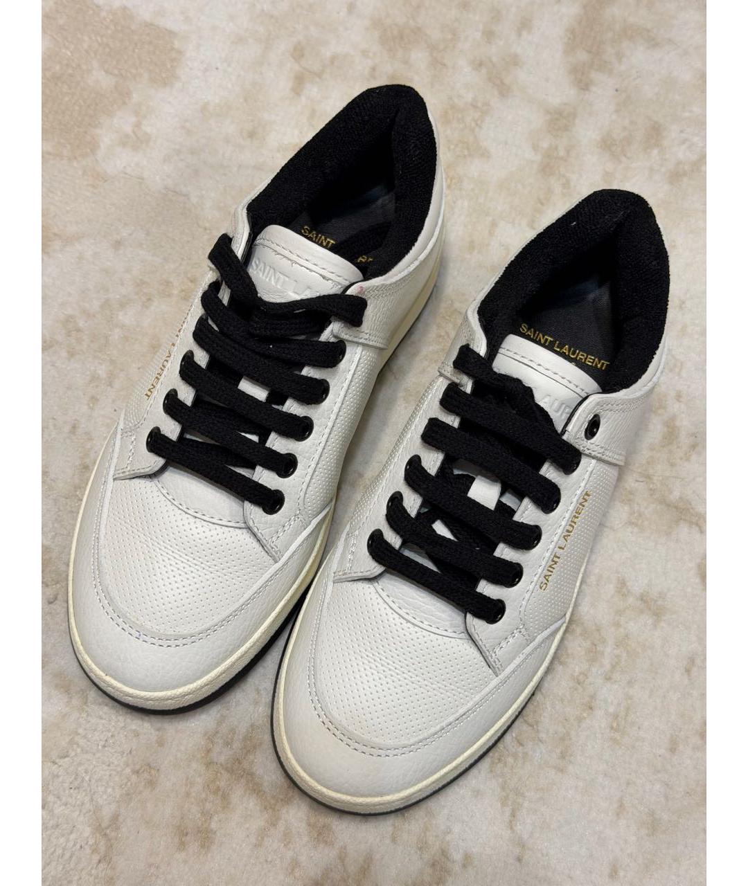 SAINT LAURENT Белые кожаные кеды, фото 3