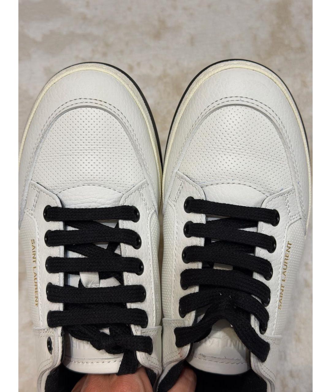 SAINT LAURENT Белые кожаные кеды, фото 5