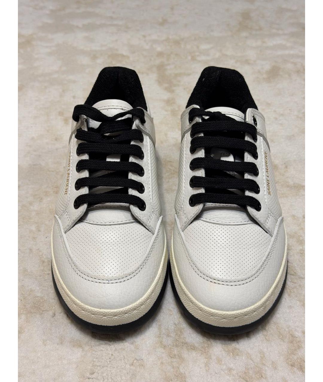 SAINT LAURENT Белые кожаные кеды, фото 2