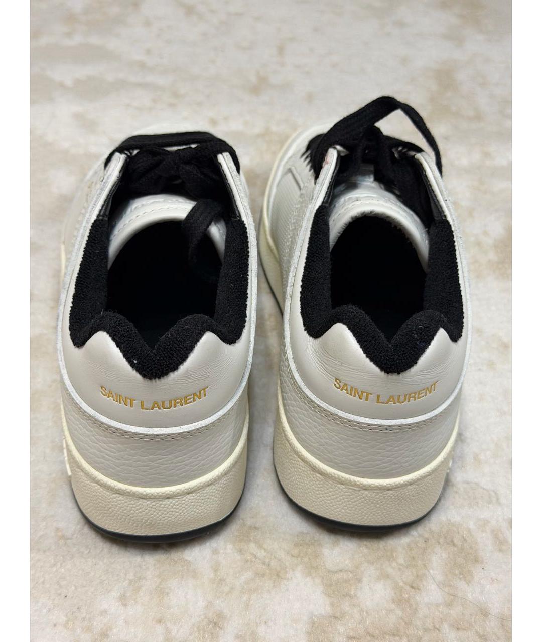 SAINT LAURENT Белые кожаные кеды, фото 4