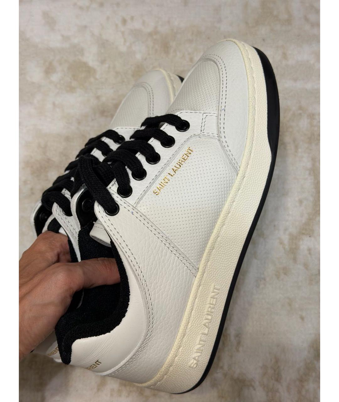 SAINT LAURENT Белые кожаные кеды, фото 6