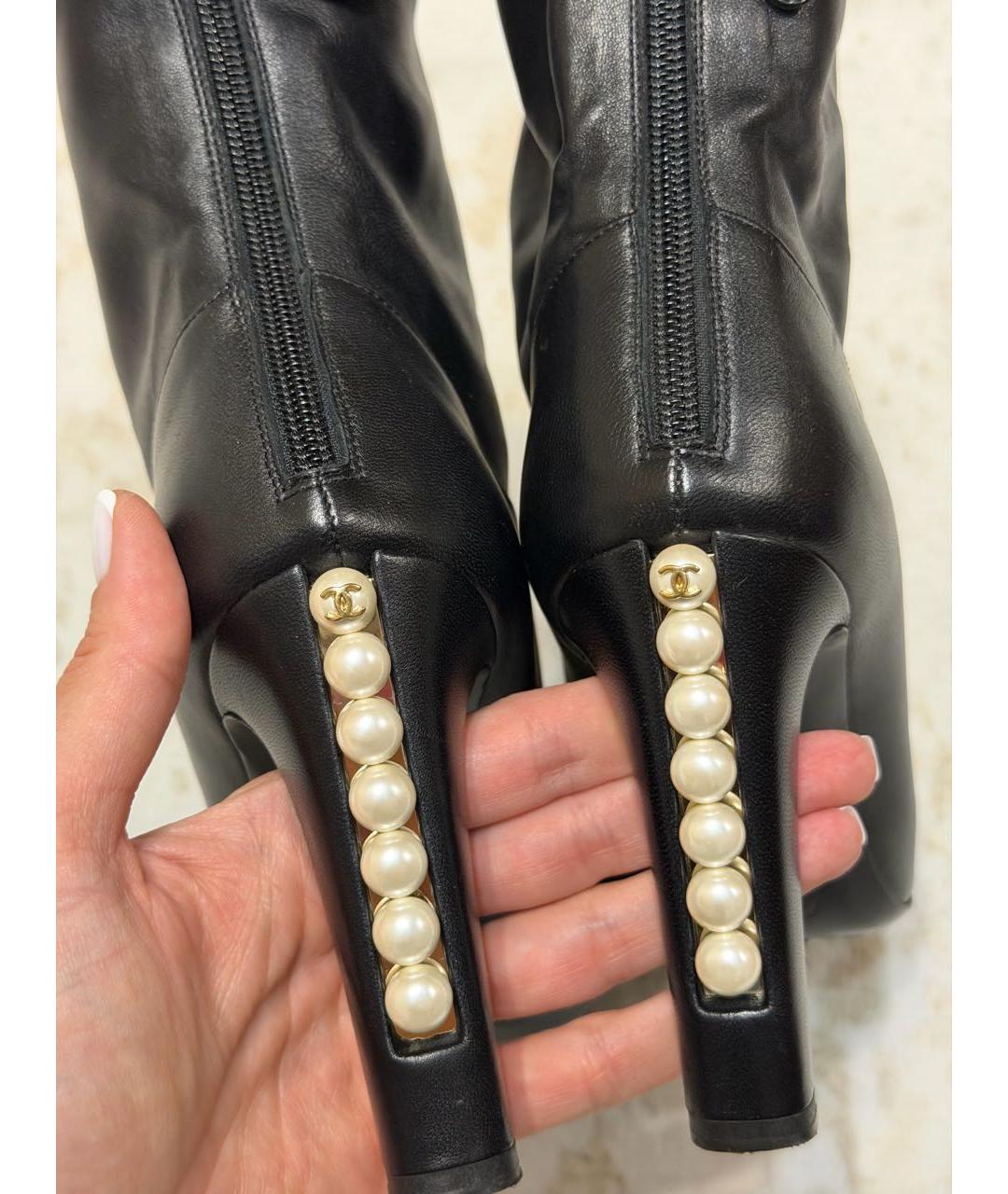 CHANEL Черные кожаные ботильоны, фото 6