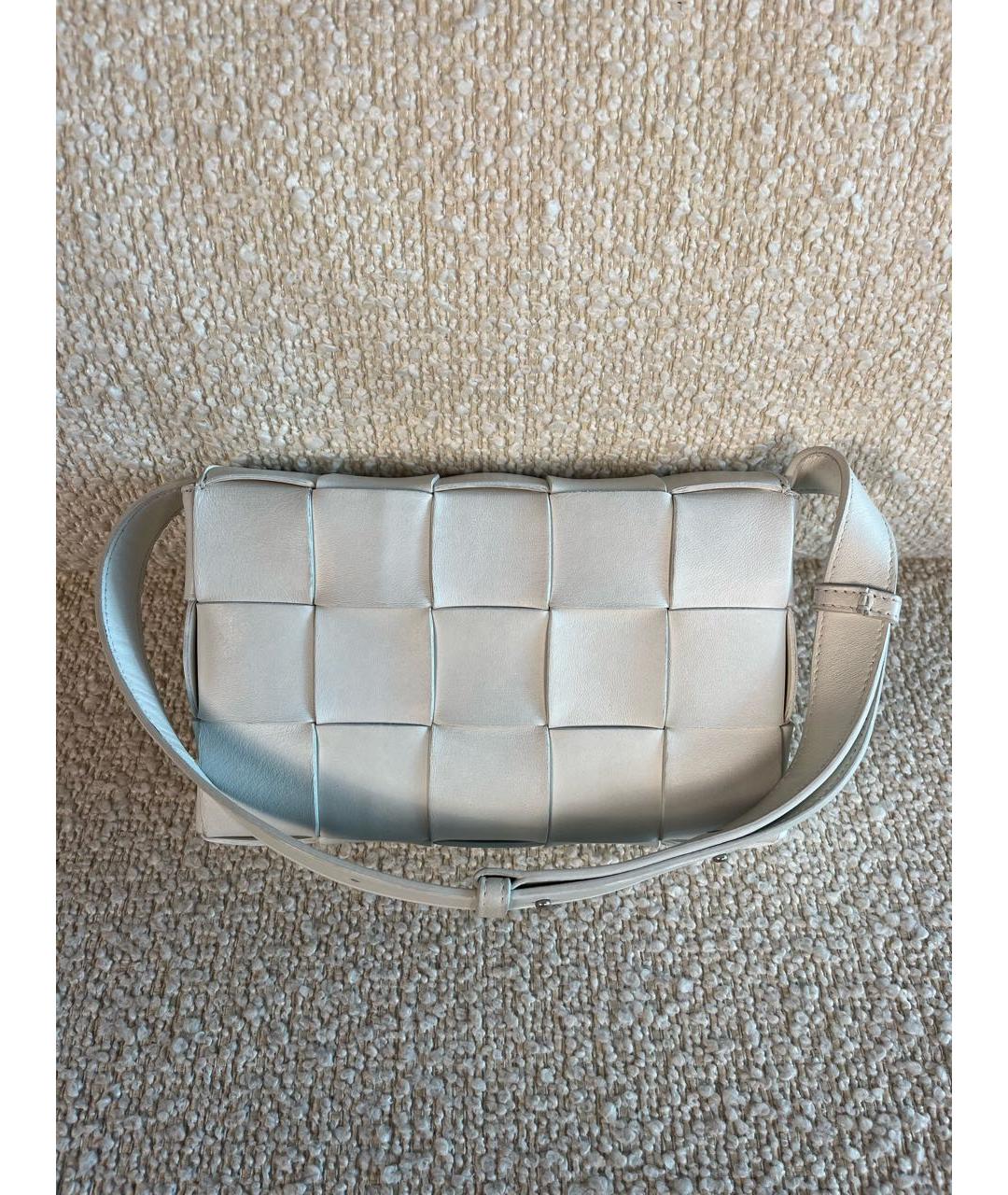 BOTTEGA VENETA Белая кожаная сумка через плечо, фото 3