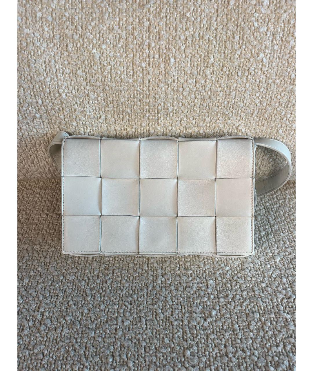 BOTTEGA VENETA Белая кожаная сумка через плечо, фото 9