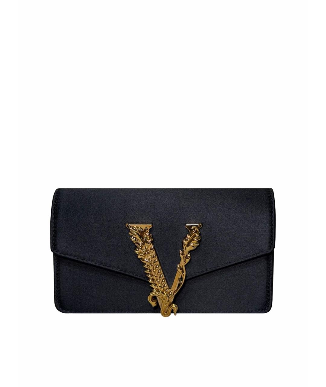 VERSACE Черная тканевая сумка через плечо, фото 1