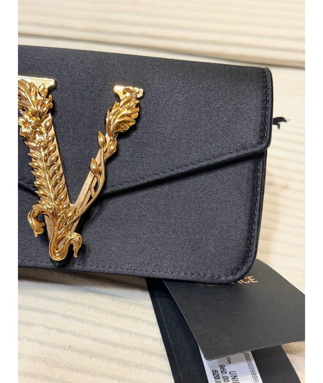 VERSACE Черная тканевая сумка через плечо, фото 8