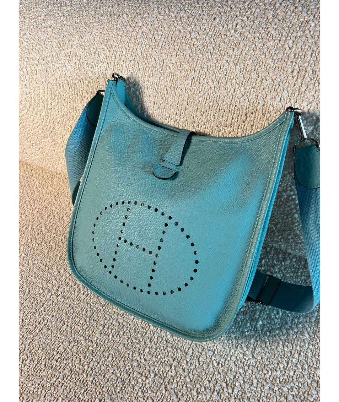HERMES Голубая кожаная сумка через плечо, фото 5