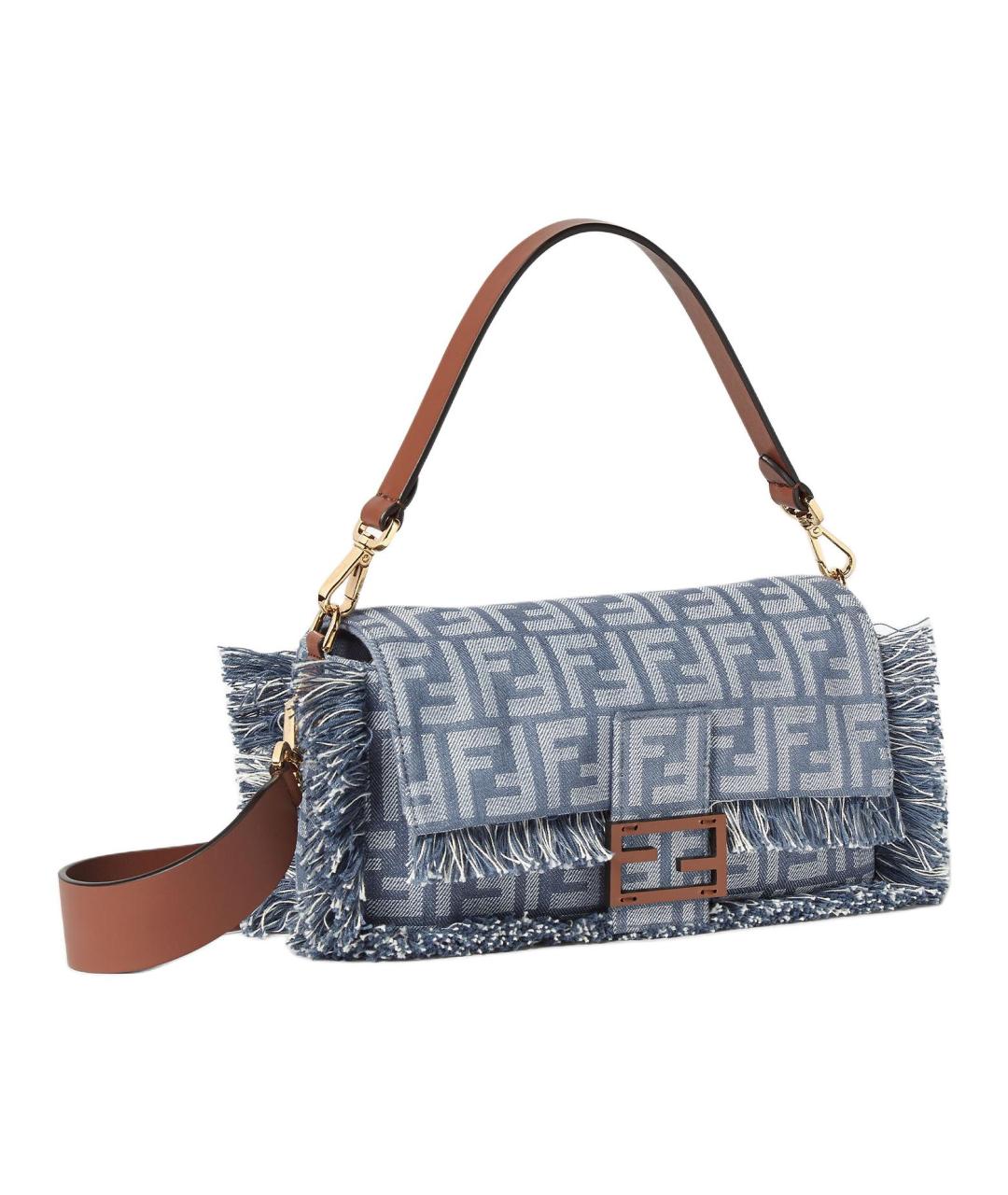 FENDI Голубая тканевая сумка через плечо, фото 2
