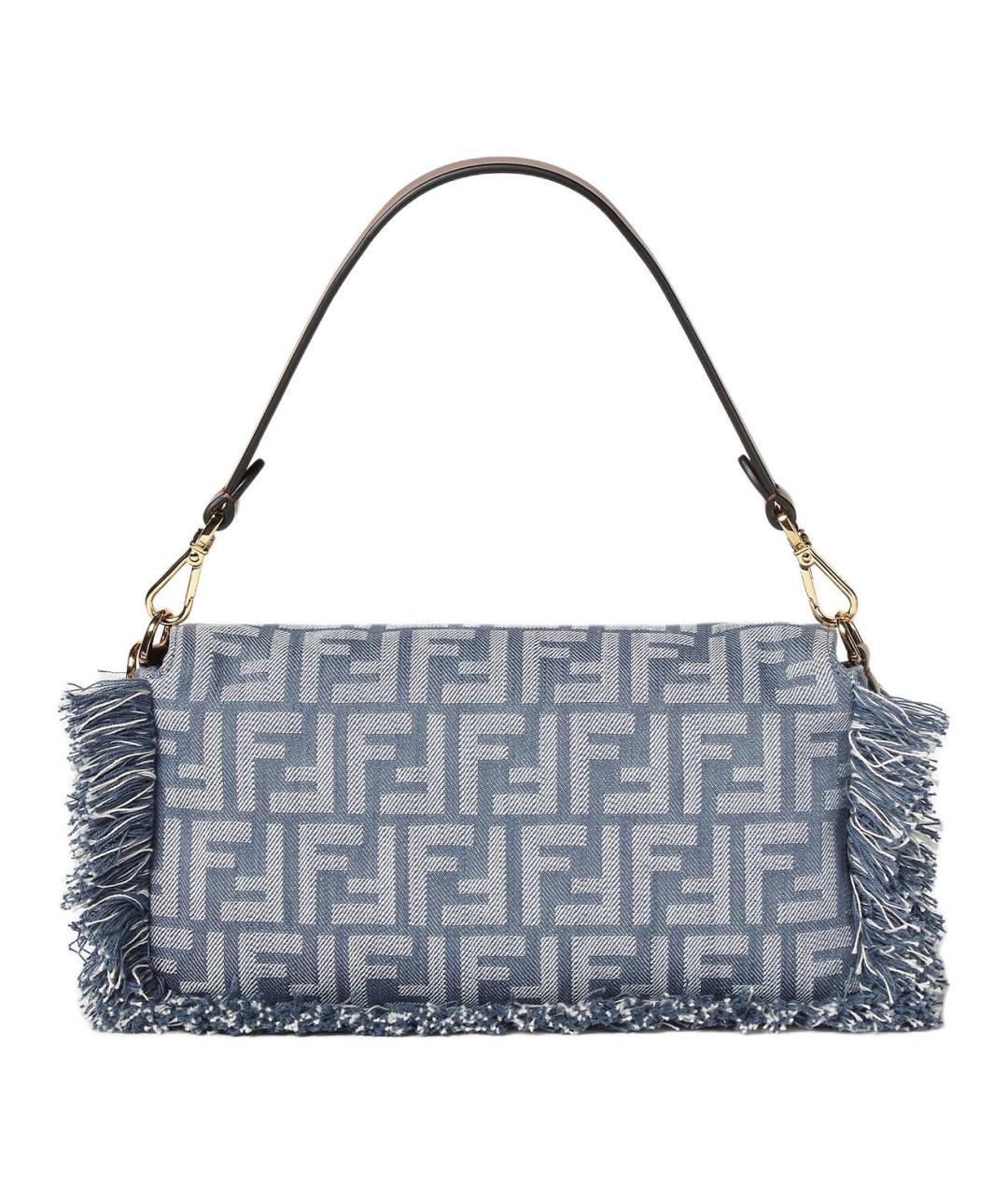 FENDI Голубая тканевая сумка через плечо, фото 3