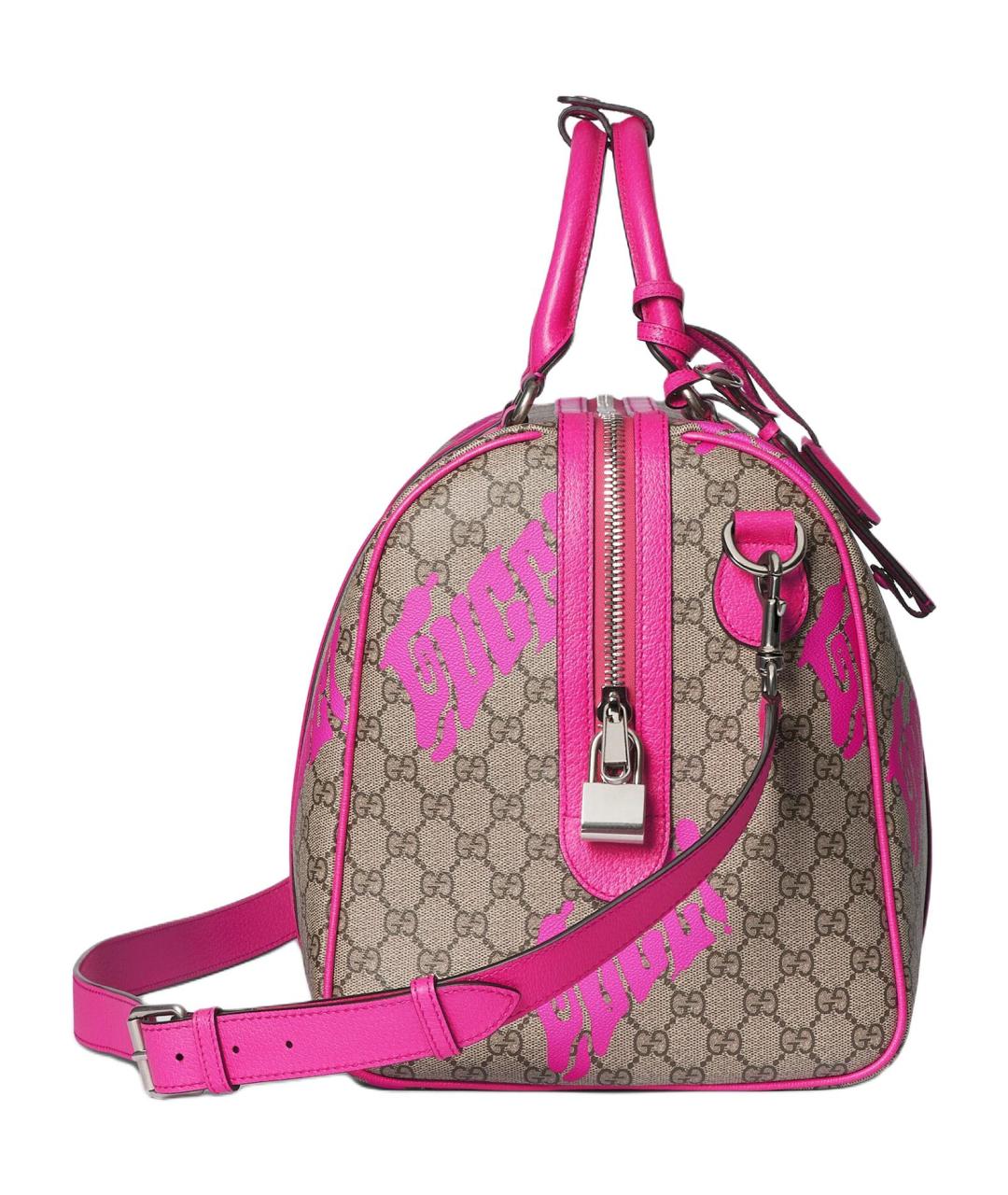 GUCCI Бежевая канва дорожная/спортивная сумка, фото 4