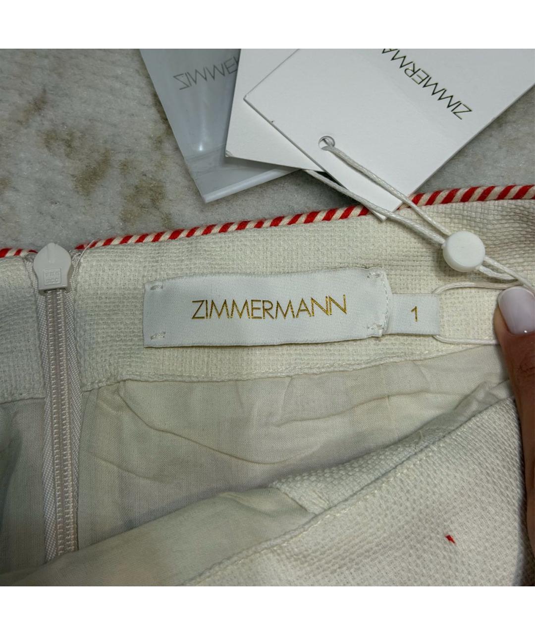 ZIMMERMANN Красная хлопковая юбка мини, фото 3