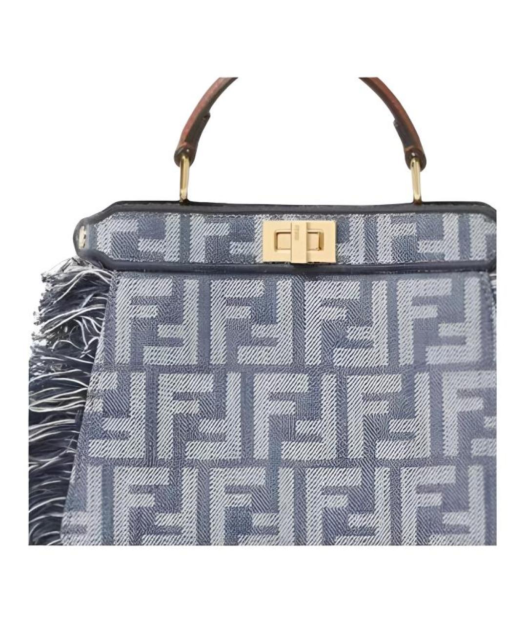 FENDI Синяя деним сумка через плечо, фото 5