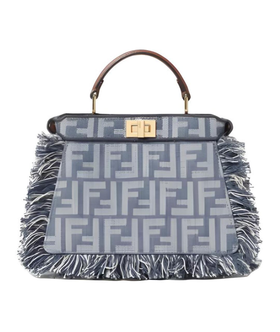FENDI Синяя деним сумка через плечо, фото 3