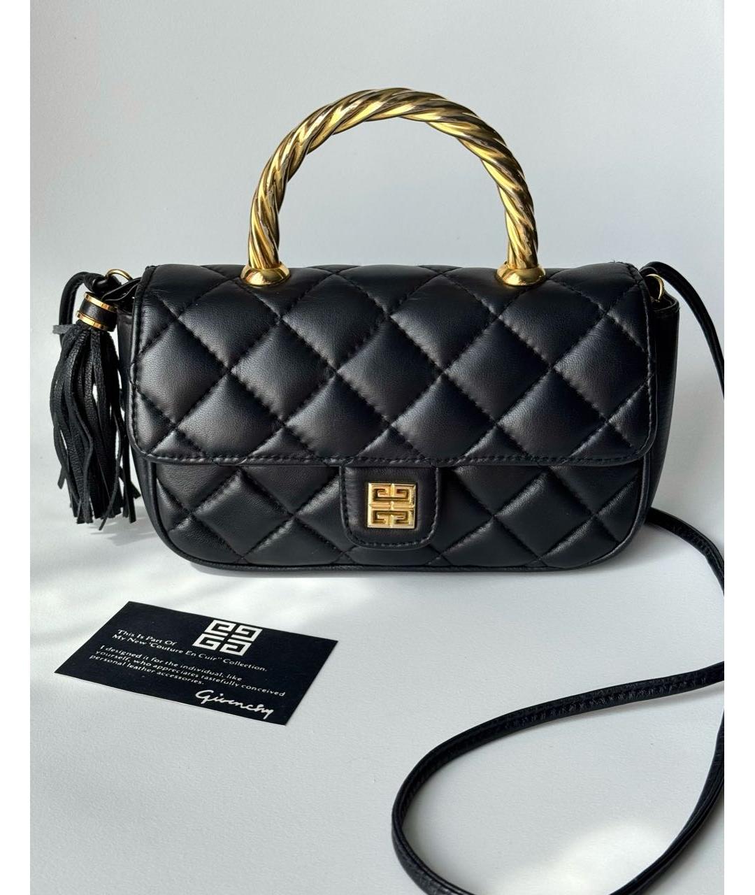 GIVENCHY Черная кожаная сумка с короткими ручками, фото 6