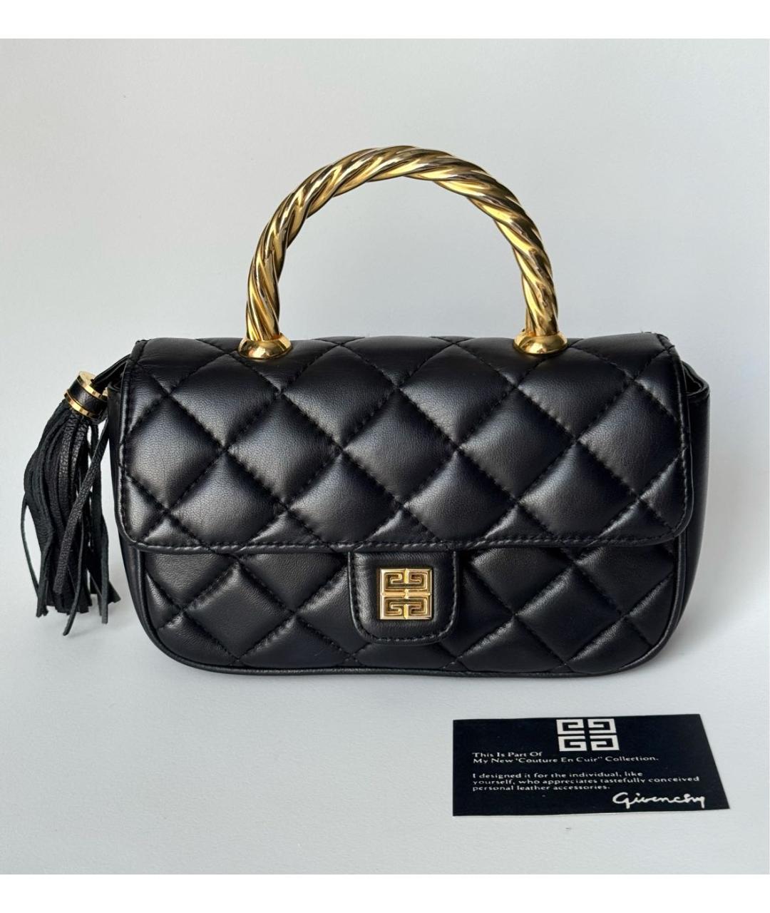 GIVENCHY Черная кожаная сумка с короткими ручками, фото 8