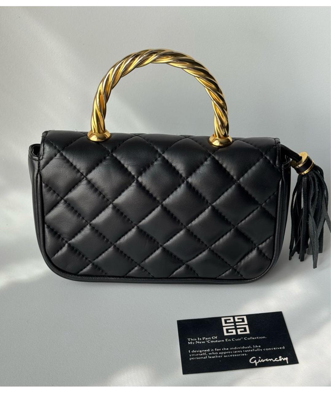 GIVENCHY Черная кожаная сумка с короткими ручками, фото 5