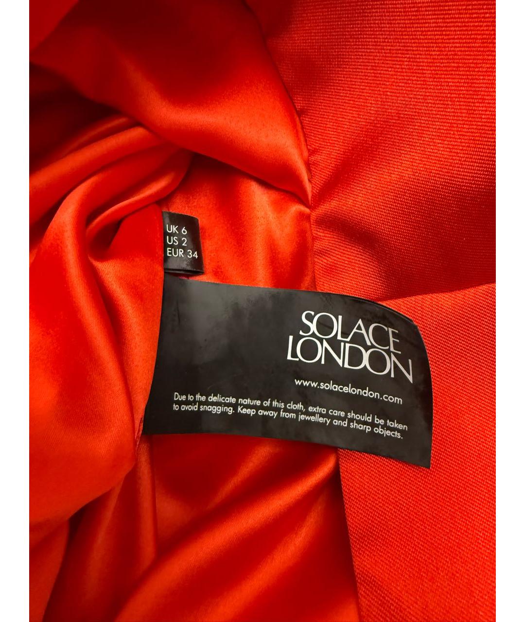 SOLACE LONDON Красное полиэстеровое коктейльное платье, фото 3