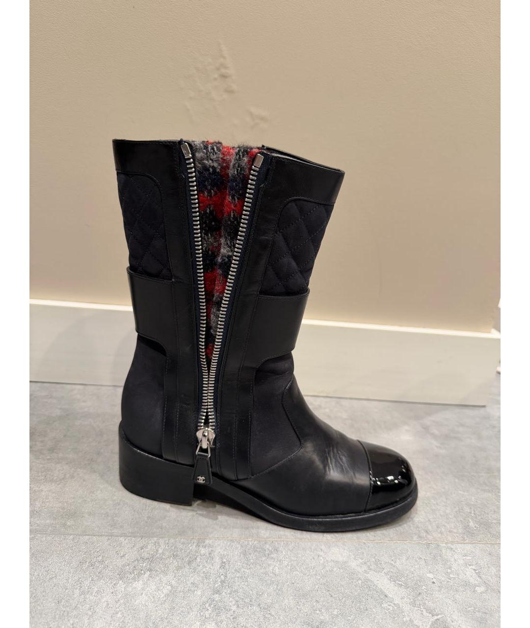 CHANEL Черные кожаные ботинки, фото 8