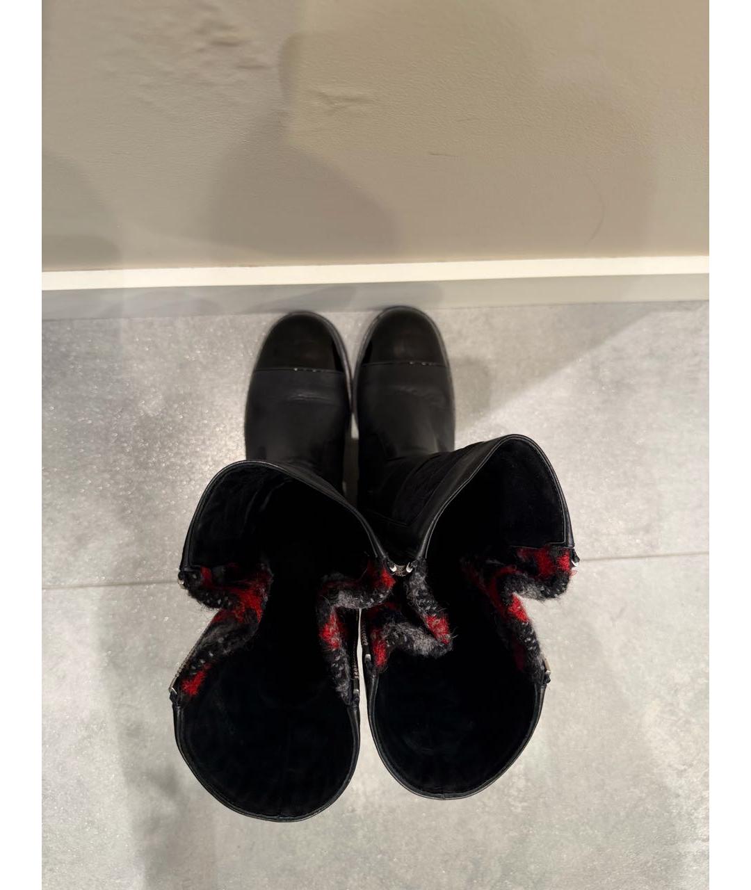 CHANEL Черные кожаные ботинки, фото 4
