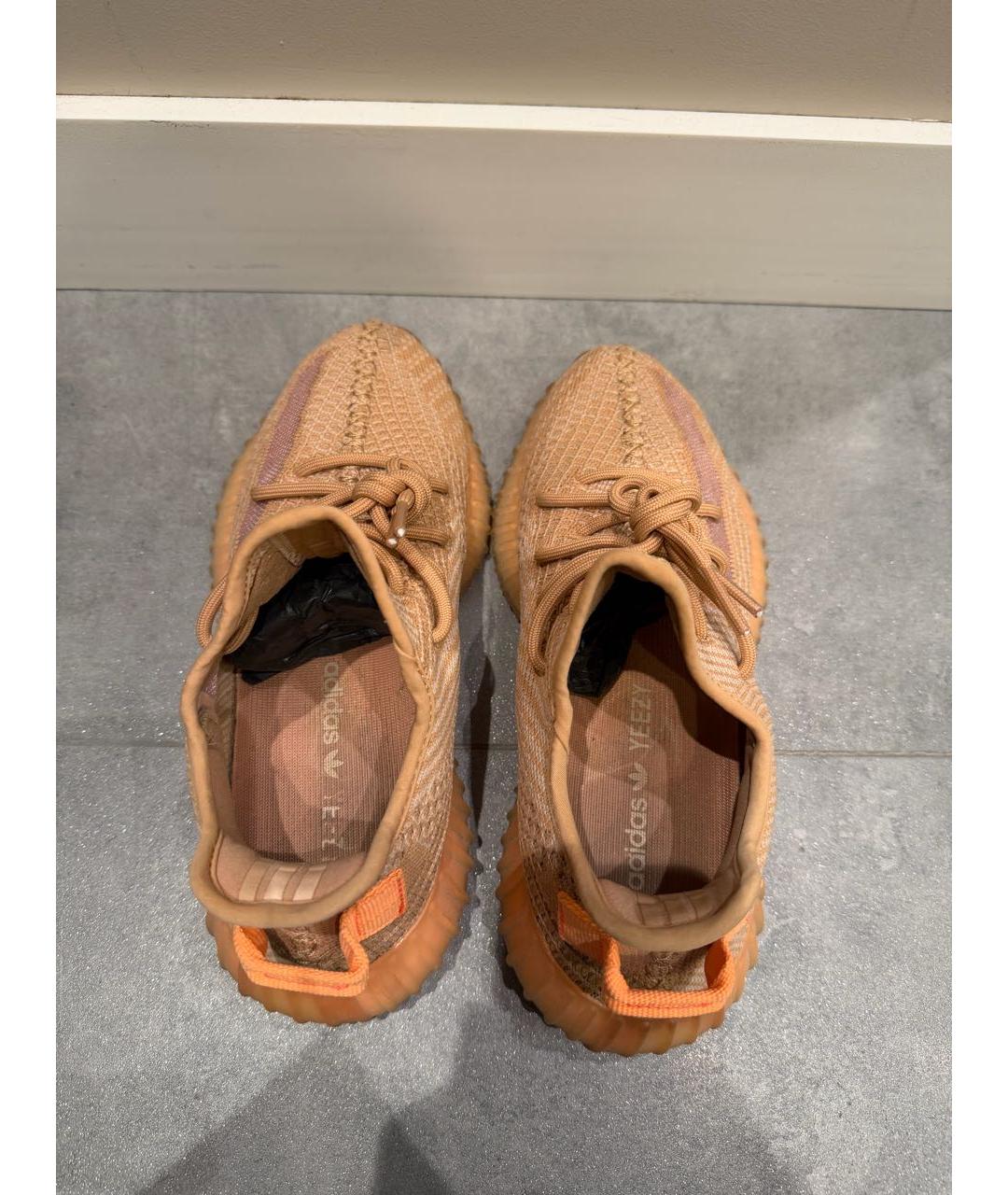 ADIDAS YEEZY Оранжевые текстильные кроссовки, фото 3