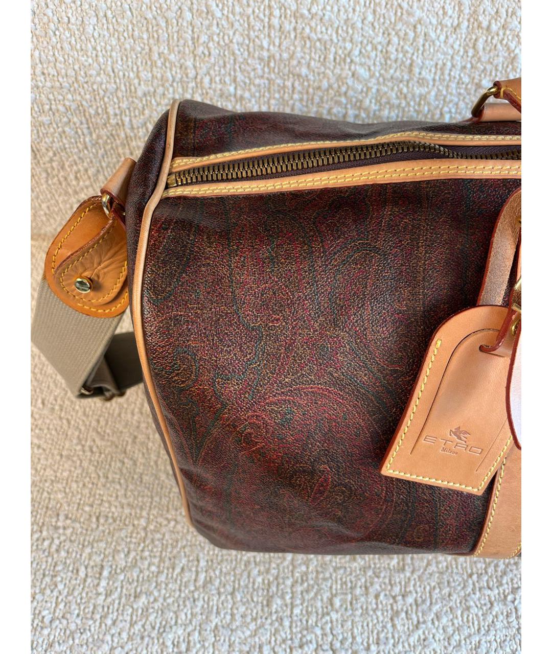 ETRO Коричневая канва дорожная/спортивная сумка, фото 8