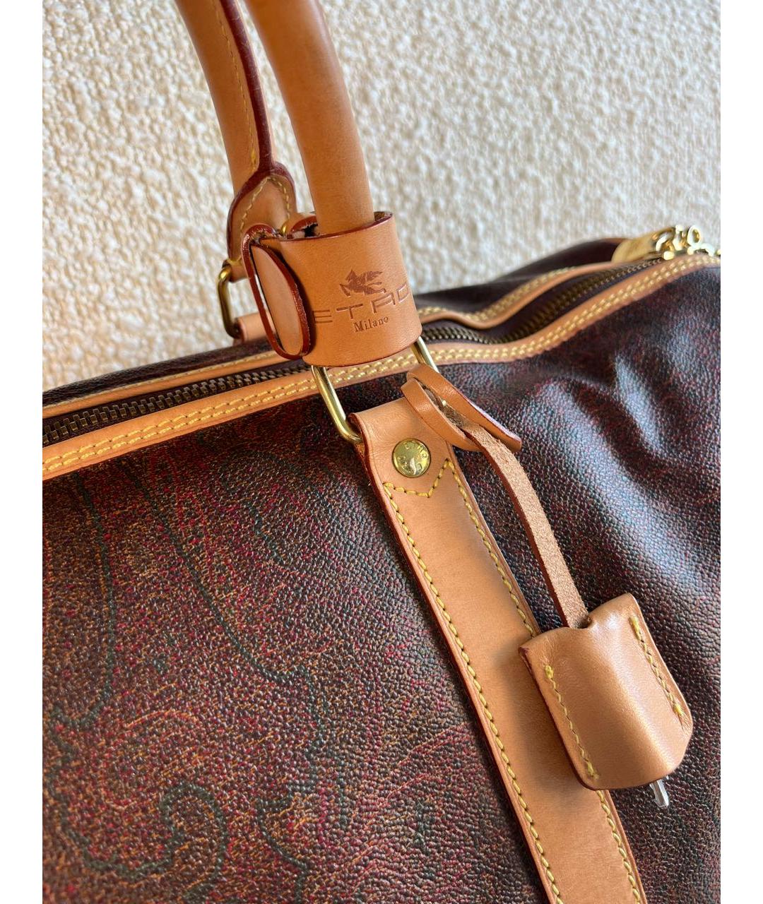 ETRO Коричневая канва дорожная/спортивная сумка, фото 7