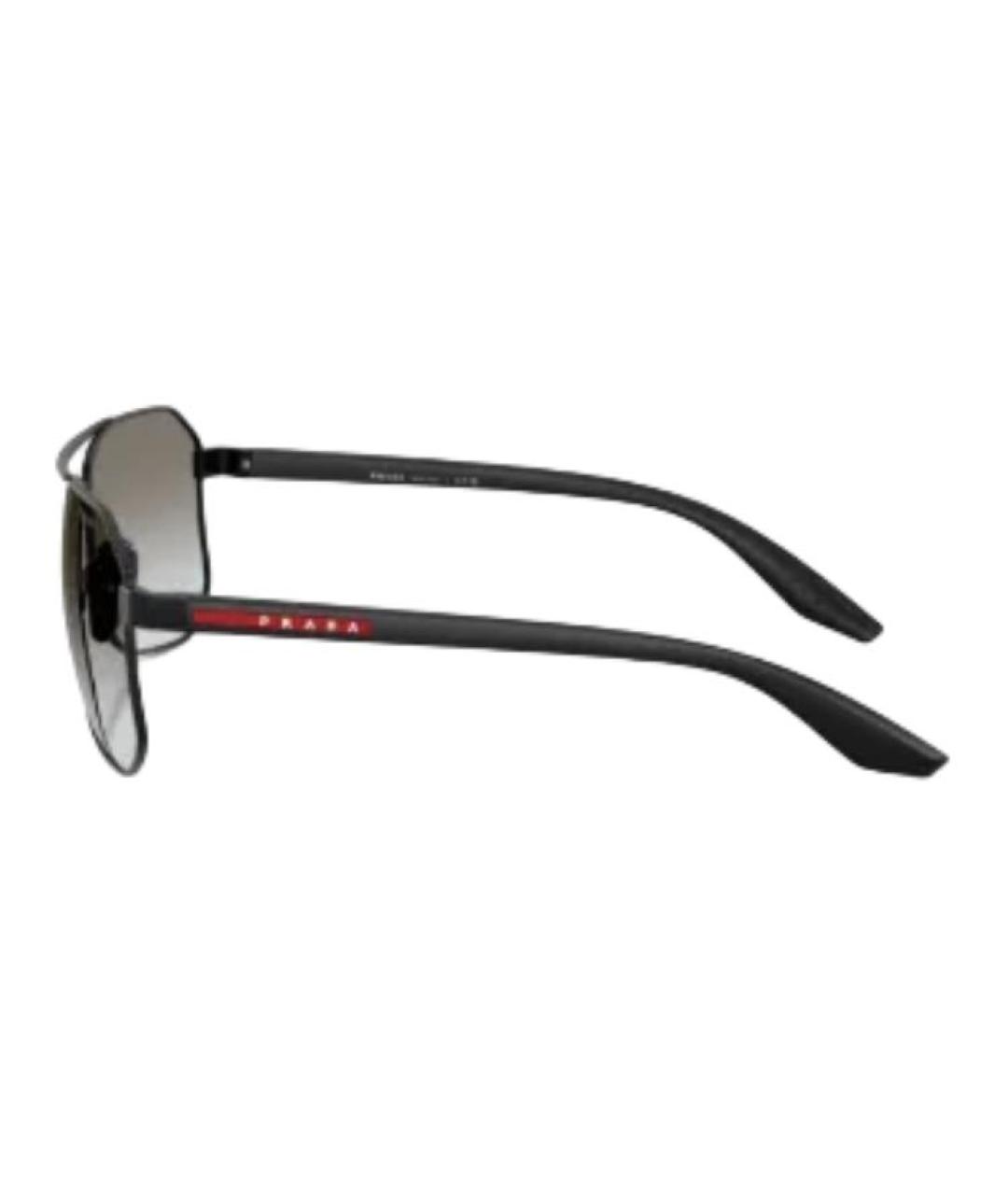 PRADA Черные металлические солнцезащитные очки, фото 4