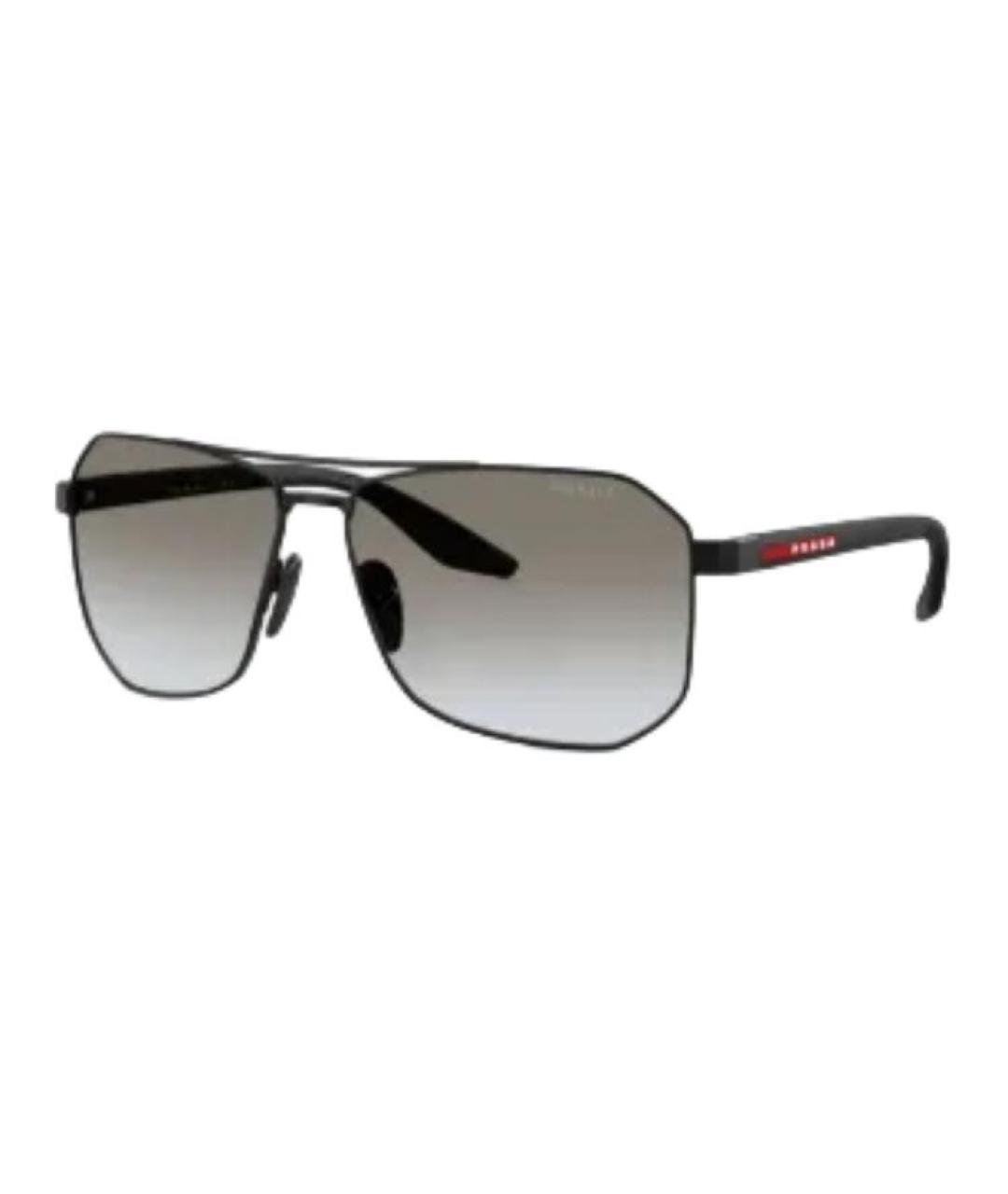 PRADA Черные металлические солнцезащитные очки, фото 1