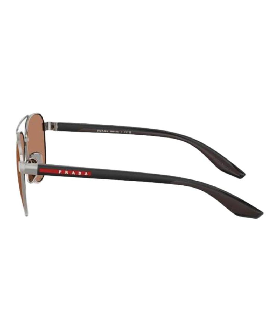 PRADA Серые металлические солнцезащитные очки, фото 3
