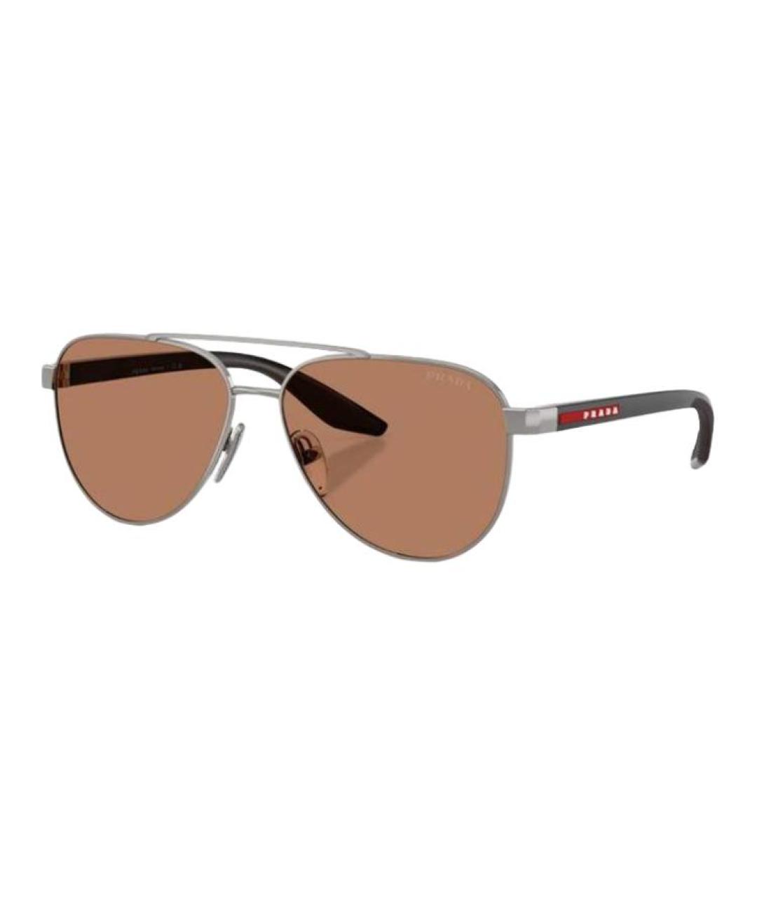 PRADA Серые металлические солнцезащитные очки, фото 1