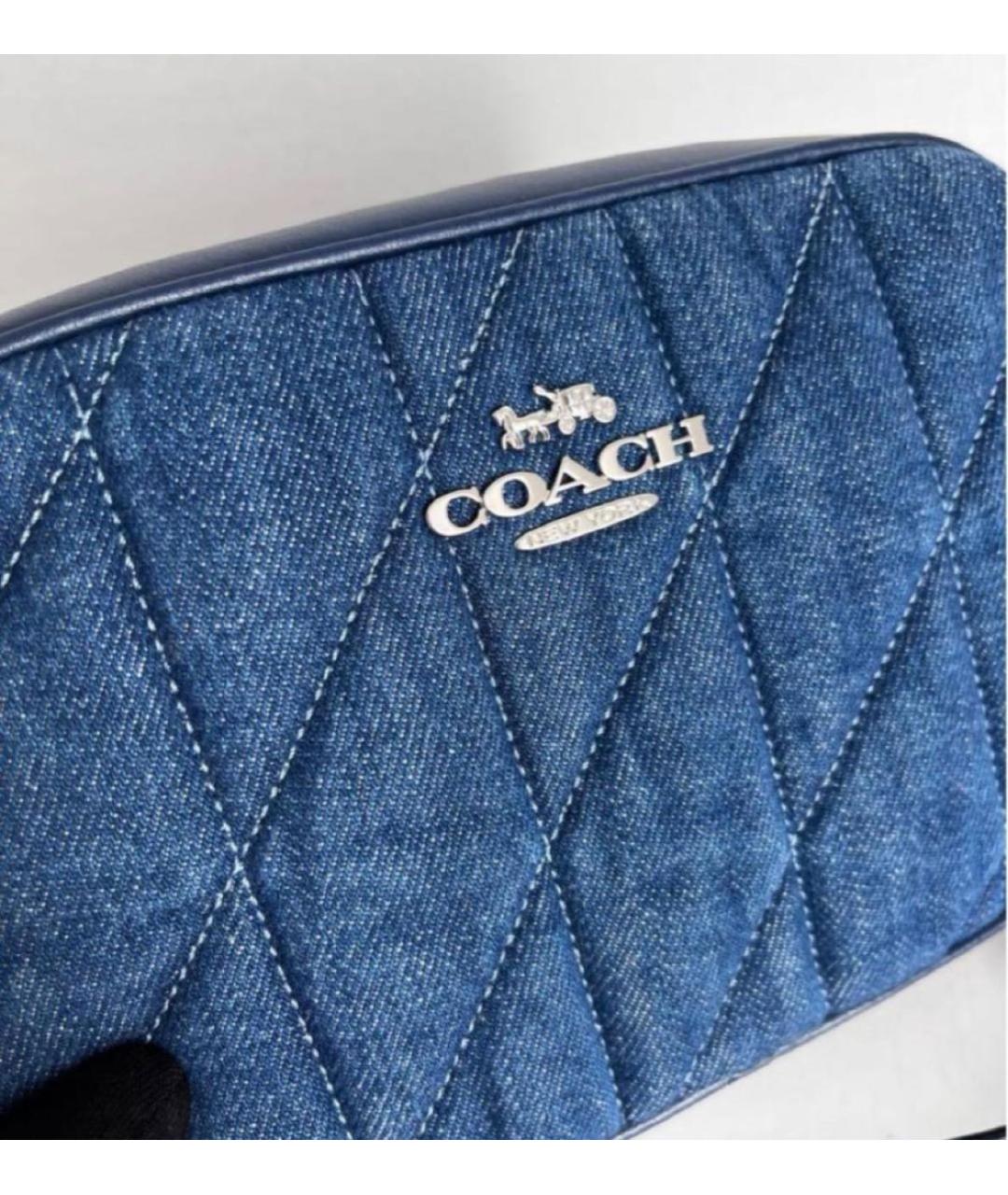 COACH Темно-синяя деним сумка через плечо, фото 5