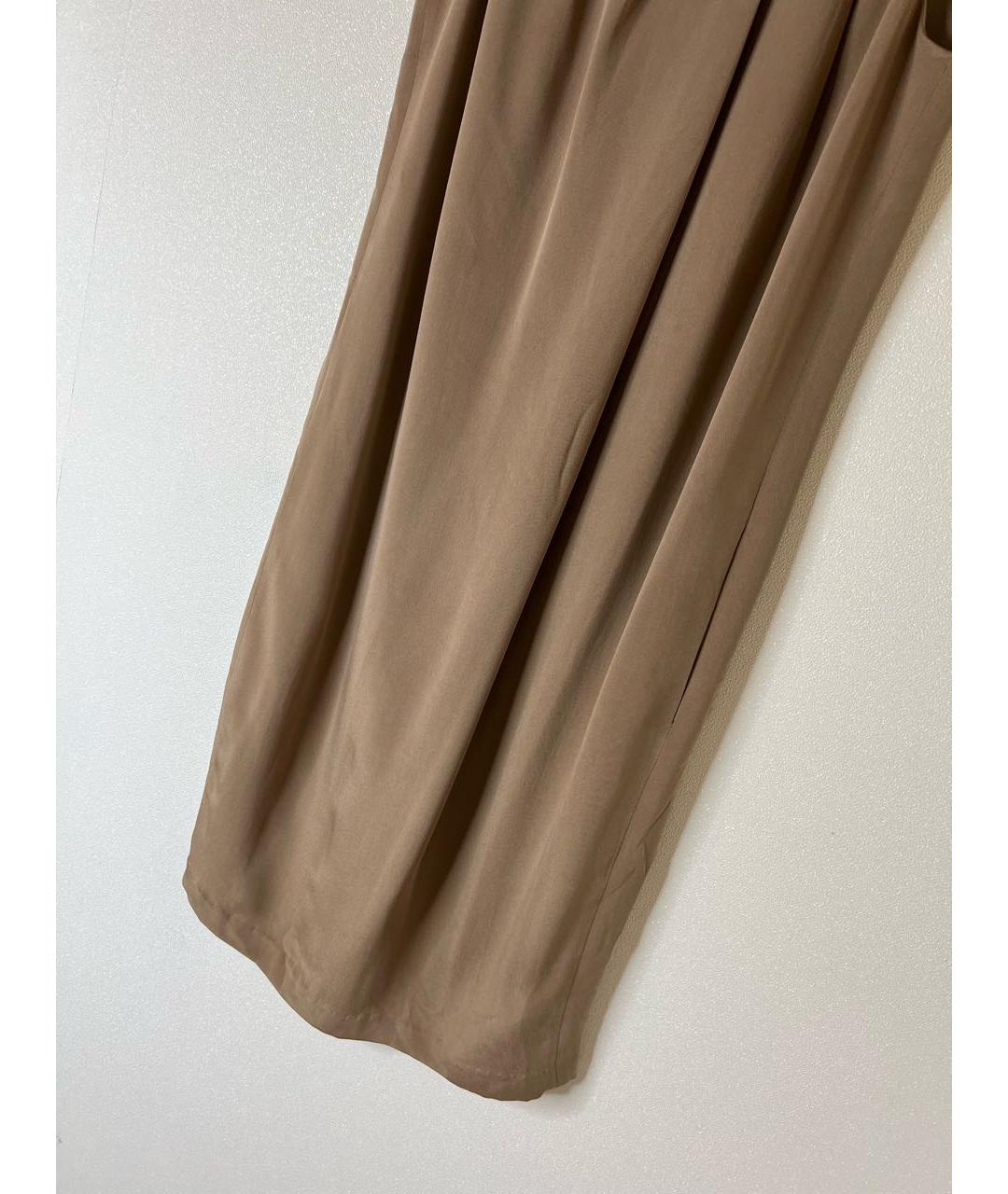 MAX MARA Коричневое шелковое коктейльное платье, фото 4