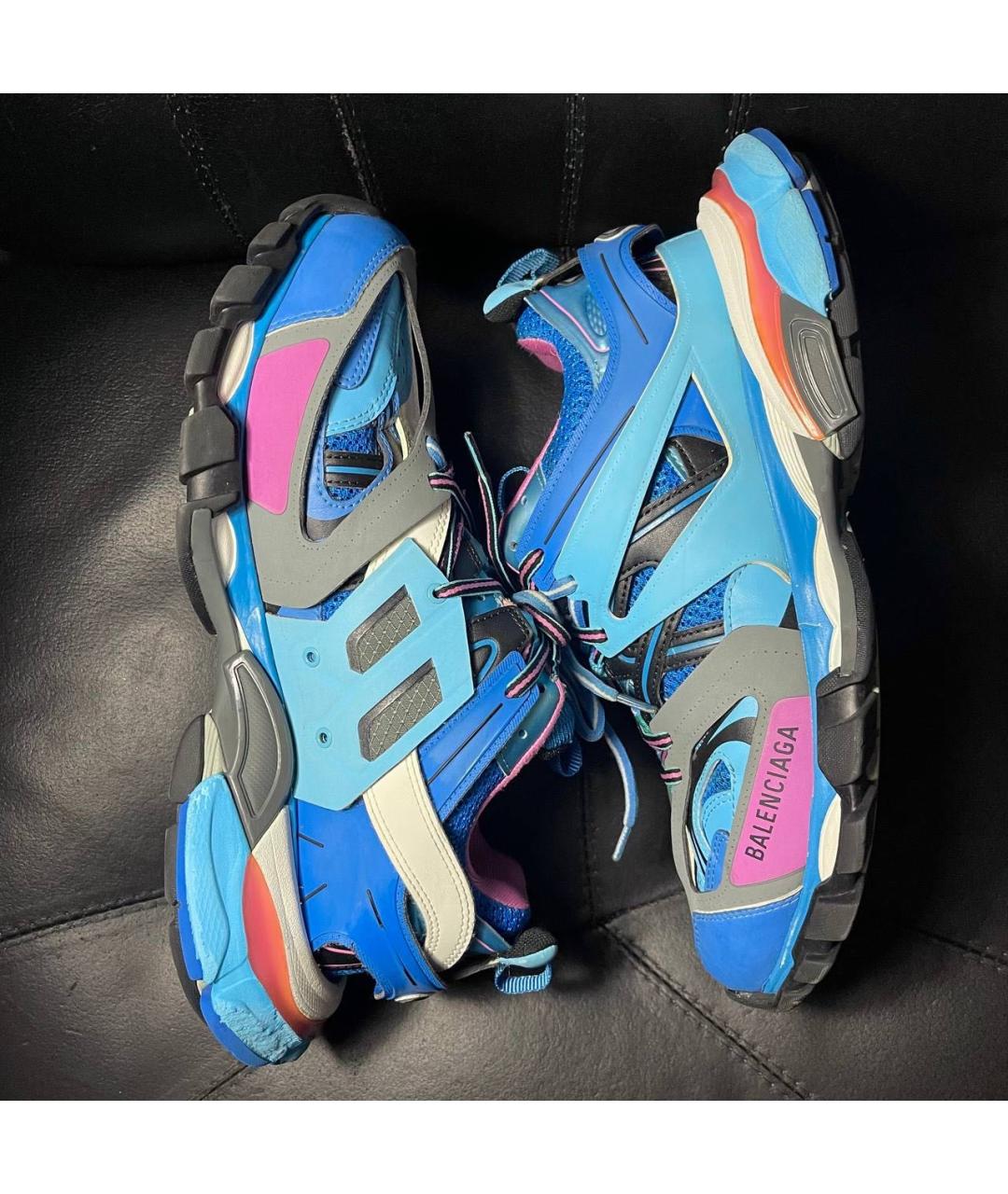 BALENCIAGA Бирюзовые текстильные низкие кроссовки / кеды, фото 3
