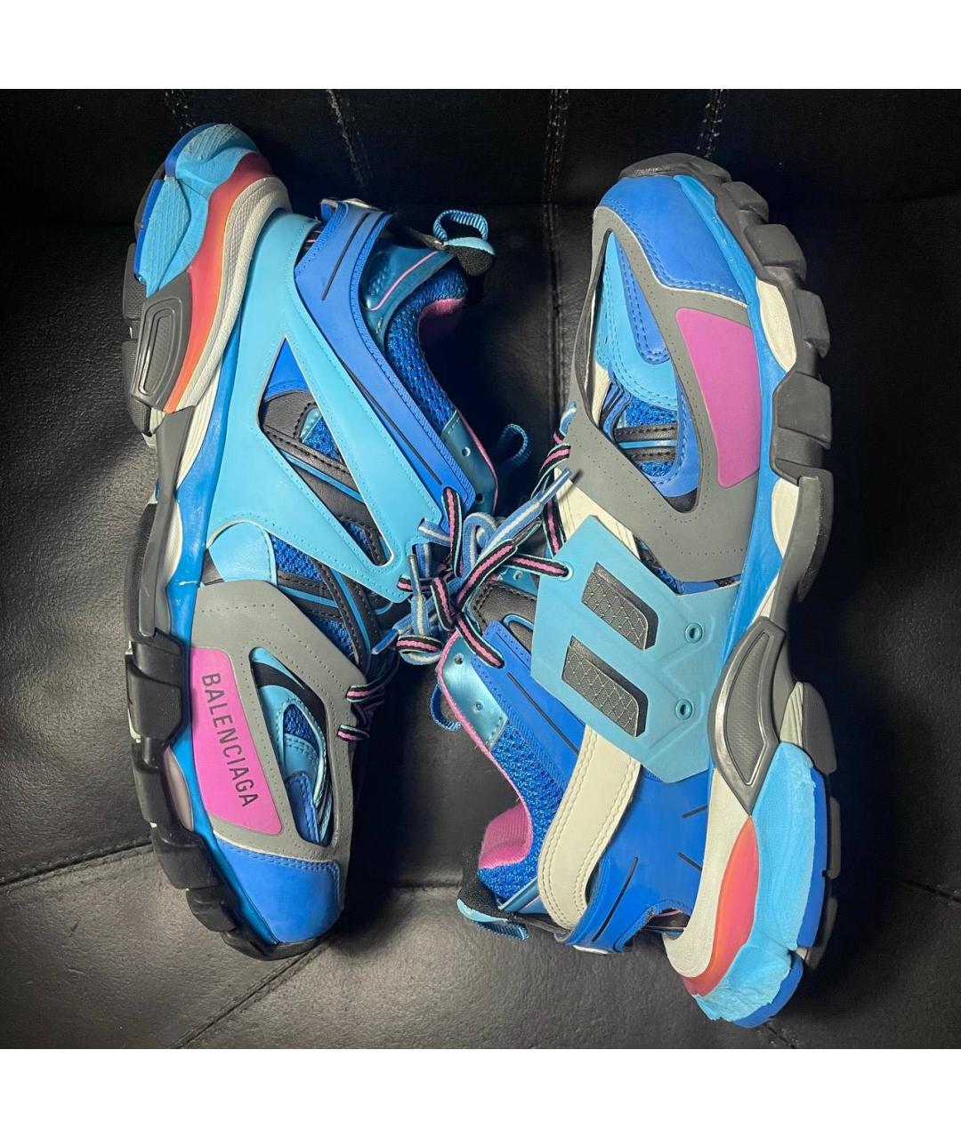 BALENCIAGA Бирюзовые текстильные низкие кроссовки / кеды, фото 4