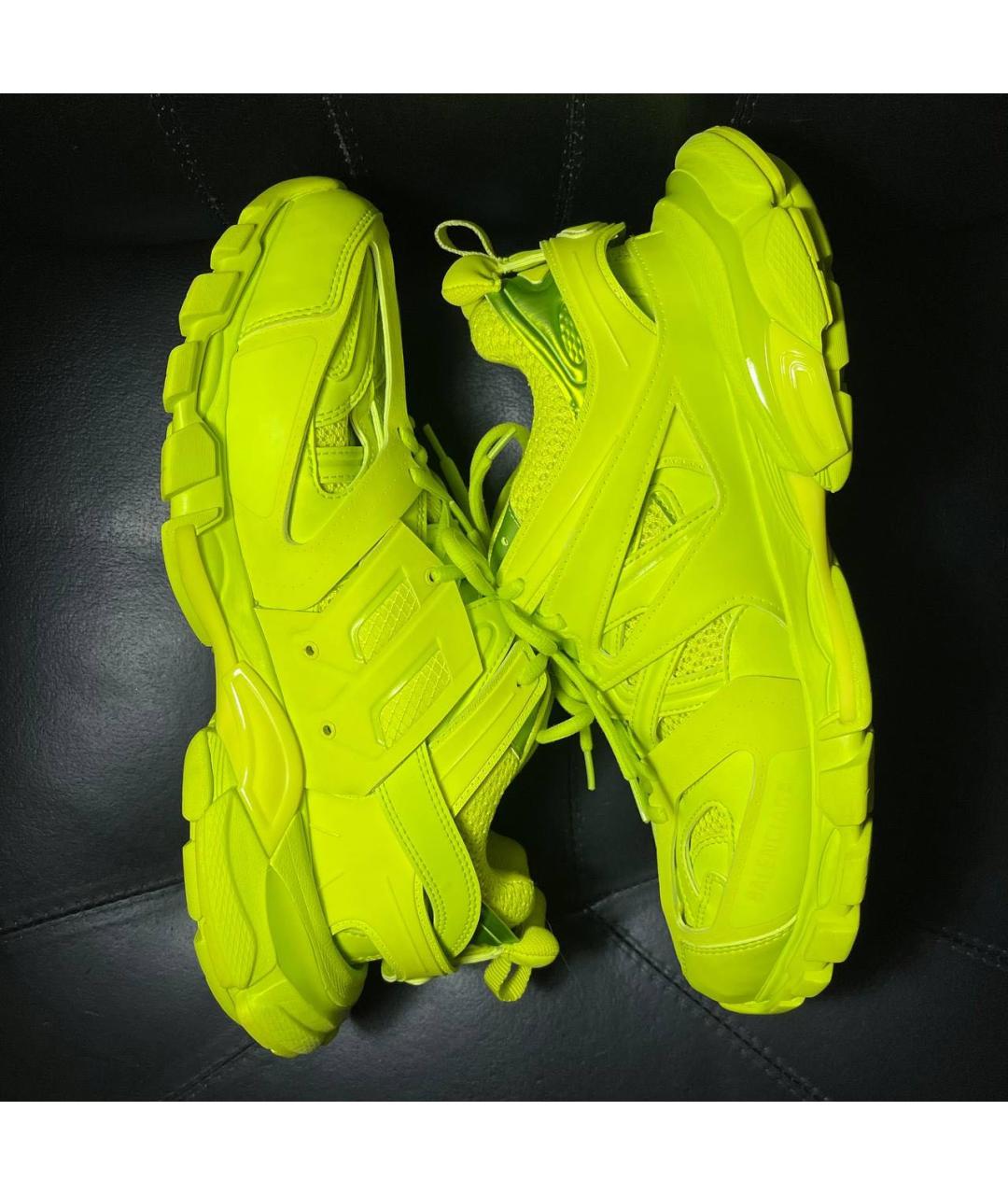 BALENCIAGA Салатовые текстильные низкие кроссовки / кеды, фото 3