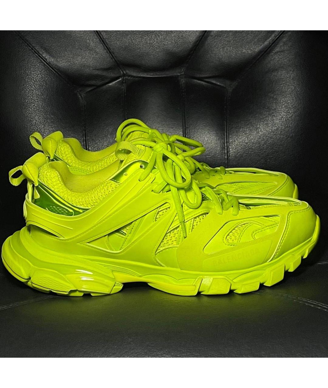 BALENCIAGA Салатовые текстильные низкие кроссовки / кеды, фото 9