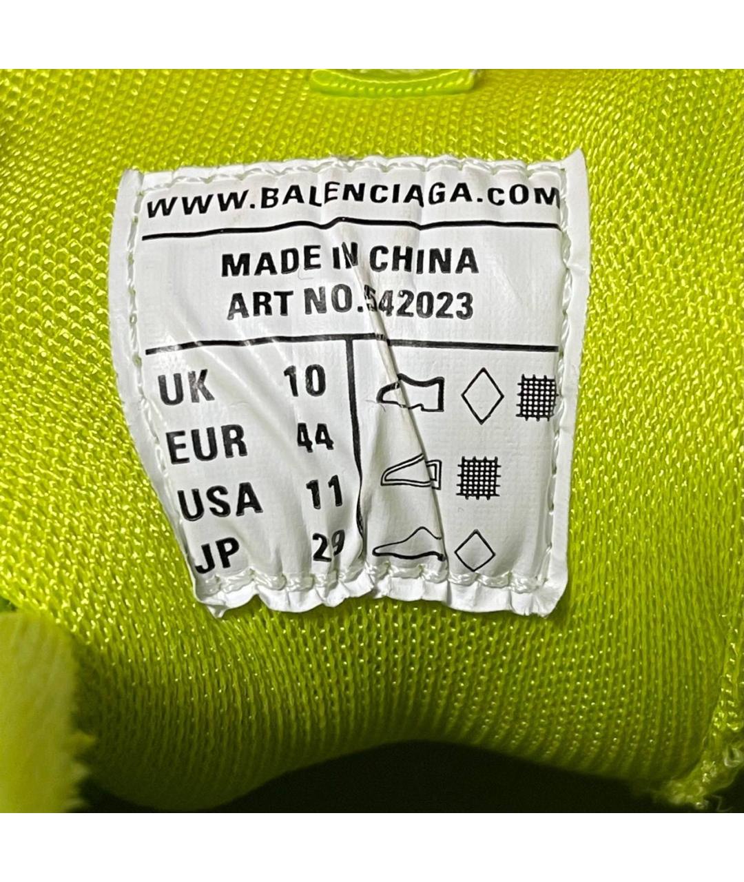BALENCIAGA Салатовые текстильные низкие кроссовки / кеды, фото 5