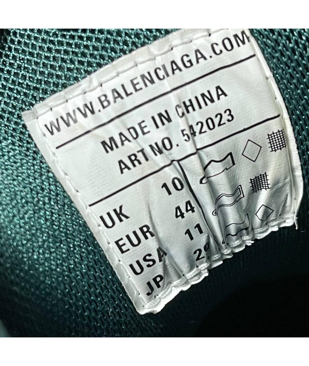 BALENCIAGA Зеленые текстильные низкие кроссовки / кеды, фото 5
