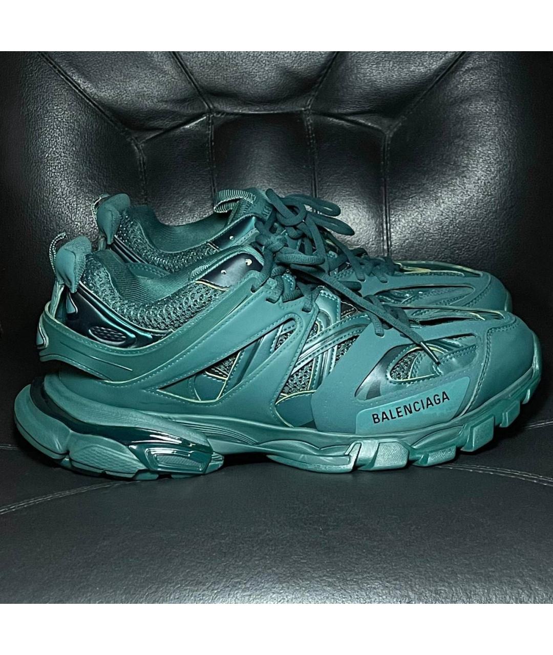 BALENCIAGA Зеленые текстильные низкие кроссовки / кеды, фото 9