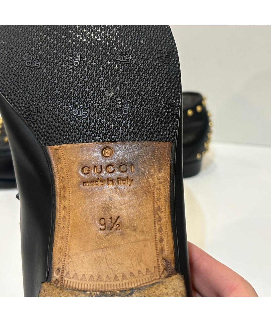 GUCCI Черные кожаные мокасины, фото 6