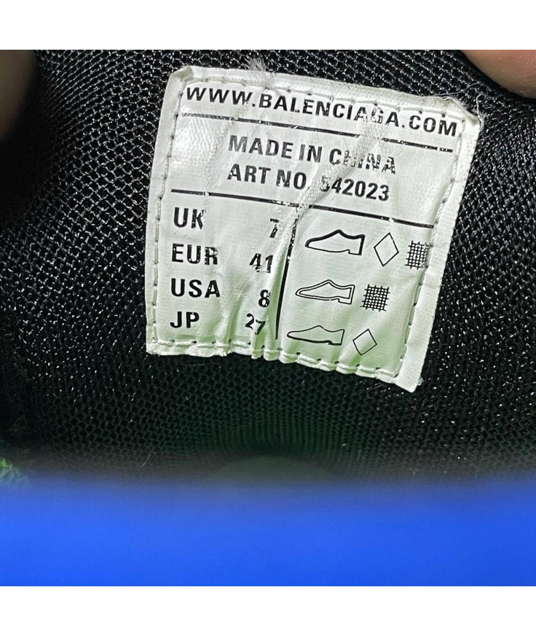 BALENCIAGA Зеленые текстильные низкие кроссовки / кеды, фото 5