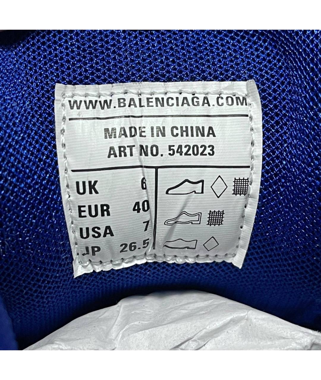 BALENCIAGA Синие текстильные низкие кроссовки / кеды, фото 4