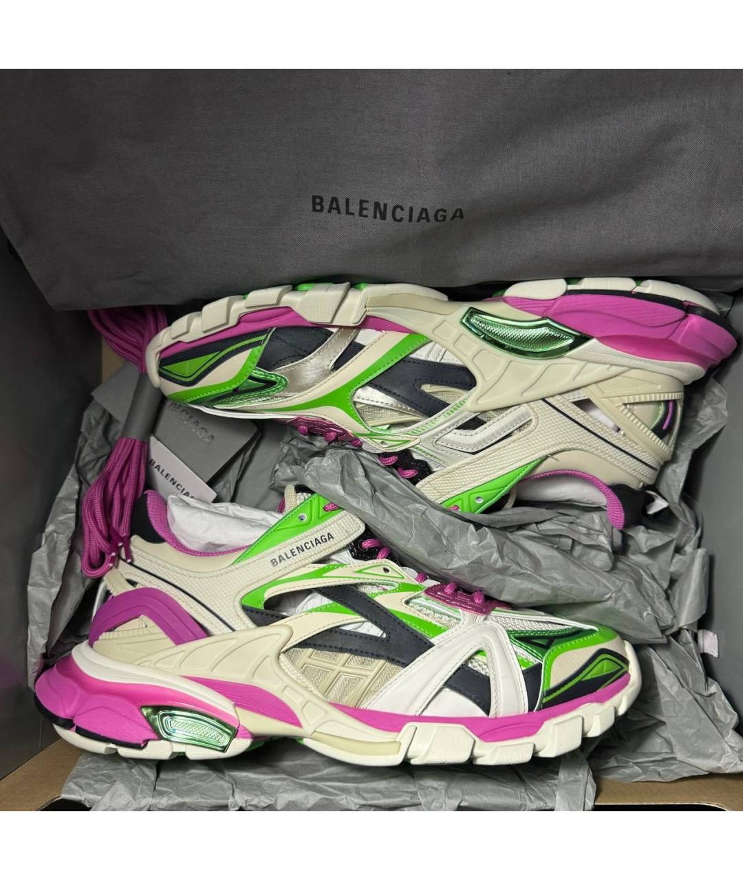 BALENCIAGA Розовые текстильные низкие кроссовки / кеды, фото 8