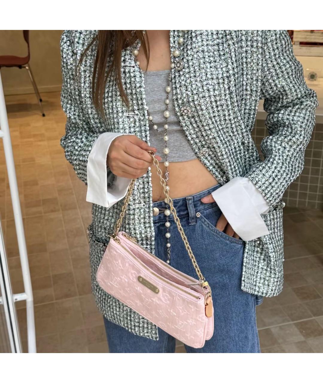 LOUIS VUITTON Розовая сумка через плечо, фото 6