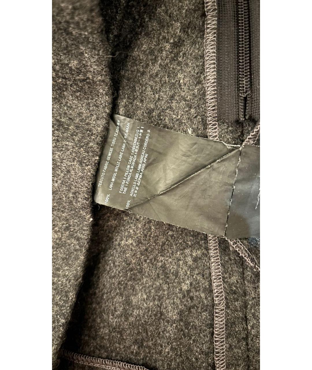 SAINT LAURENT Антрацитовая шерстяная юбка мини, фото 4