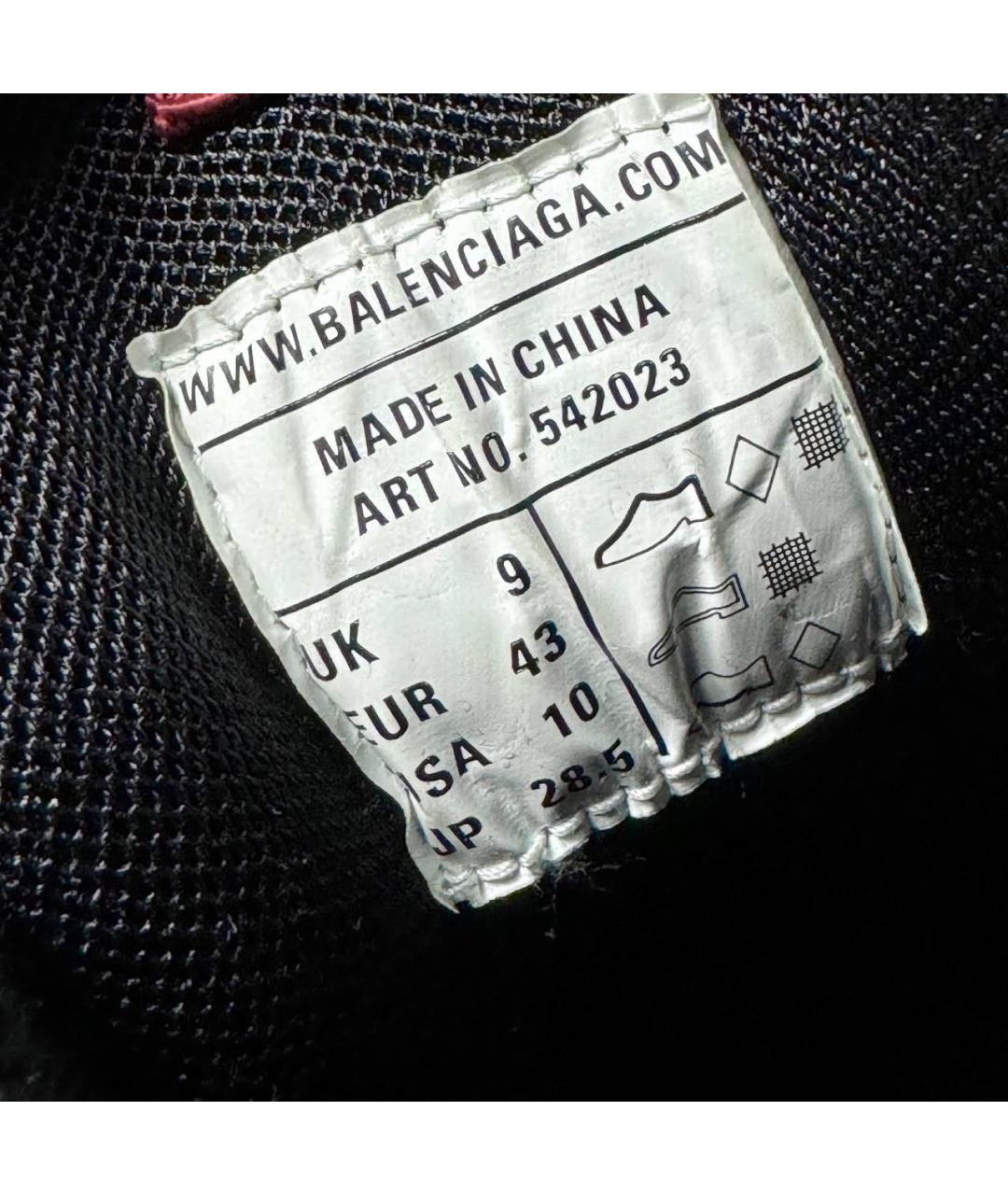 BALENCIAGA Бордовые текстильные низкие кроссовки / кеды, фото 6